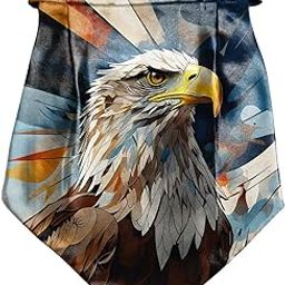 Hawk Printed Cravat with Matching Pocket Square for Men - Scarf Neckwear Cravat for Men with Matching Pocket Square-picture-49