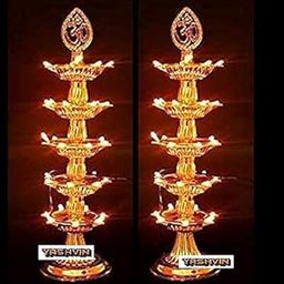 DIWALI LIGHTS PACK OF 1 Premium 5 Layer Electric Gold LED Bulb Lights Diya|Deep|Deepak for Pooja|Puja|Mandir| Diwali Festival Decoration|| Make in India || AVA915,Dupian dilk-image-67
