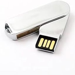 CleverlyGifted>>64GB, Metal Swivel USB Flash Drive, Chrome Silver, Compact Portable Design, 2.0, Upto 10mbps-15