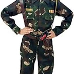BookMyCostume 6pcs Army Dress for Kids Leaf Print | Independence Day Dress for kids | Army Costume for Kids | Community Helper Commando Soldier Dress for Patriotic Events for Role Play | 4-5 Years-picture-15