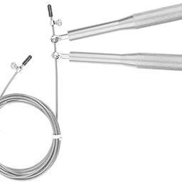 LOSA Adjustable Metal Handle Skipping Jump Rope Boxing Fitness Gym Jumping Silver-23