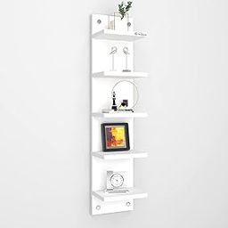 Anikaa Niko Engineered Wood Wall Mounted Shelf/Book Shelf/Floating Wall Shelf/Wall Display Rack for Home, Living Room, Drawing Room, Office (White)-image-86