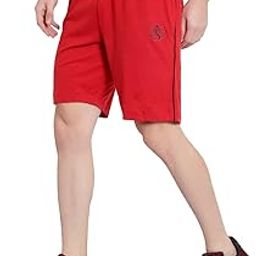 Mens Cotton Outdoor Relaxed Quick Dry Lightweight Sport Shorts, Pack of 1 (5XL, Red)-image-74