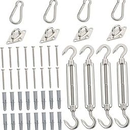 SEWOART Stainless Steel Shade Sail Mounting Kit Spring Hooks for Camping Hiking and Outdoor Activities Awning Fixing Tools for Hammocks and Swings-image-83