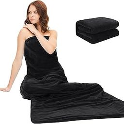 ROYALAY Sauna Towels for Inside Sauna, Absorbent Sauna Blanket Insert Towel, Sauna Accessories Luxury for Inside Sauna Women, Reusable and Machine Washable Sauna Supplies,Black-image-46