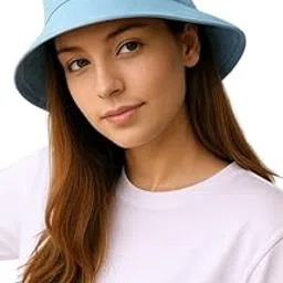 krystle Stylish Bucket Hat – Summer Outdoor Hat for Women (Light Blue,Free Size)-picture-26