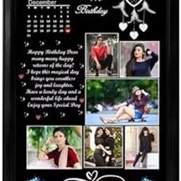 Personalized Photo Collage Birthday Calendar, Custom Digital Design with Multiple Photos, Black Theme (Black 1)-image-50