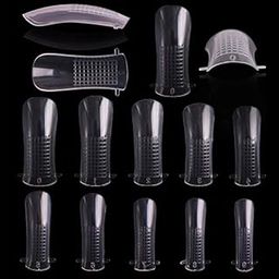 Bolt bee 120Pcs Jelly Poly Gel False Nail Tips Model Form For Full Cover Uv Gel Acrylic Nail Art Mold Fake Nails Extension Transparent Pack Of 1, Hj-Nt042-22