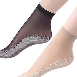 nyamah sales Women’s Nylon Ankle Socks Thin Breathable Transparent without Thumb Free_Size-picture-27