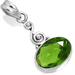925 Sterling Silver Statement Pendant for Women 10x14 Oval Gemstone Handmade Jewelry for Gift (99530_P)-image-76