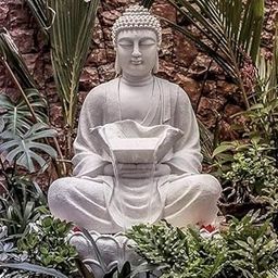 Art Mania Lotus Buddha Water Fountain for Home | Offic| Garden Big Size - 4.6FT | Best Gift for Any Occasion | Beautiful Home Decor Items for Living Room (White)-image-13