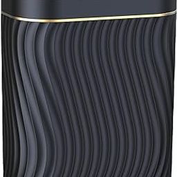 steo spce Bathroom Small Trash Can with Automatic Touchless Lid, 2.6 Gallon Smart Garbage Can Narrow Waterproof Trash Bin for Bedroom, Office, Living Room-Glod Black-picture-15