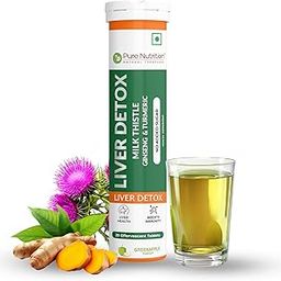 Pure Nutrition Liver Detox – 20 Effervescent Tablets | Green Apple Flavour | With Milk Thistle, Ginseng & Turmeric | Supports Liver Cleanse, Detox & Metabolism | Antioxidant Protection for Gut & Digestive Health | Sugar-Free Formula-4