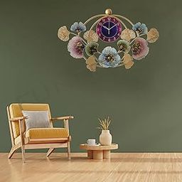FUNTEREST Handmade Metal Silent Wall Clock for Wall Decor Home Decoration Living Room Bedroom Hall, Corporate Gift, Home Interior Stylish Watch (30X20 Inch, Multi)-picture-20