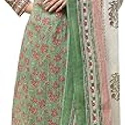 Women Green Cotton Screen Print Unstitched Suit Set_FREE SIZE-image-91
