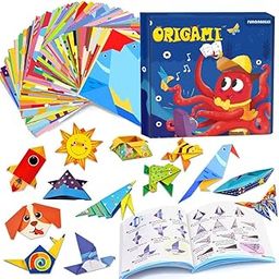 ZIBUYU® 108 Pieces Origami Paper for Craft Diy Kit For Kids,3D Origami Kit art Kits Craft Kits With Tutorial Pamphlet,Gift Box 5.5 Inches Square Paper-picture-28
