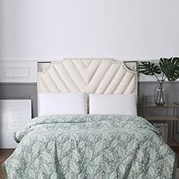 URBAN DREAM Abstract Leaves Weave Green and White Bedspread-image-96
