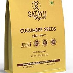 SATAYU ORGANIC Cucumber - Seeds|Cucumber Seed for Eating|Kheera Magaz|Kakadi Beej (250gm)|Magaj Seeds|Kheera Beej|Raw Cucumber Seeds|Omega-3|100% Nutrition For Hydration|Non GMO.-image-1