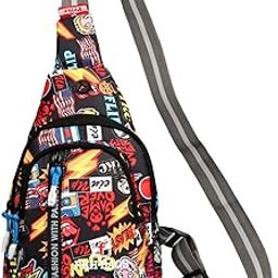printted chest bag Shoulder Bag Travel Chest Bag printted used unisex (Multicolor)-4