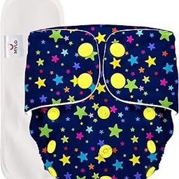 Mylo Leak-Proof Baby Cloth Diaper Combo (1 Diapers + 1 Inserts) | Free Size (3M-3Y) | High Absorption | Quick Dry | Oeko-Tex Certified | Washable - Twinkle Twinkle-14