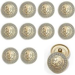 Ani Accessories Lion Suit Button Metal Shank for Coat Blazer Suit, Sherwani, and Bandhgala Indian Dresses Sports Coat Uniform Jacket (17.3 mm (28 L), Antique Gold)-image-29