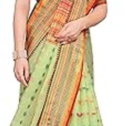 Women's Kota Doria Cotton Manipuri Saree With Unstitched Blouse Piece-picture-1