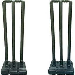 KP Sports Combo Cricket Stumps Set – 6 Heavy Plastic Stumps + 4 Bails | 2 Full Size Black Stump Sets | Match Practice Gully Cricket Kit-4