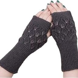 Krystle Women's Knit Arm Warmers Fingerless Gloves Thumb Hole Gloves Mittens for Typing Driving Cosplay Pack Of 01(Free Size,Grey)(Special for Winter)-image-71
