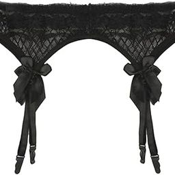 Women Garter Belt Strap Lace Bow Suspender Belt Dance Clubwear Black Clothing, Shoes & Accessories | Womens Clothing | Intimates & Sleep | Garter Belts-image-38
