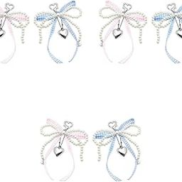 ZORBES® 6PCS Pearl Bow Charms Ribbon Bag Keychain Sweetly Stylish Beading Decorative Handbag Keyring Phone Sling Strap-image-40