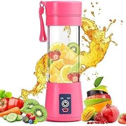 Radhe Collections 2-USB Portable & Rechargeable Electric USB 6 Blades Juice Cup Maker Juicer Bottle Blender Grinder Fruit Mixer, Bottle for Home and Travel 380 ml-29