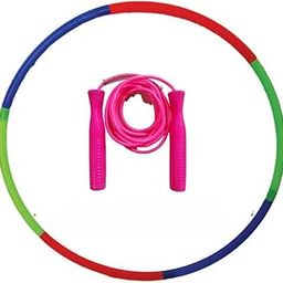 GKC Ultimate Fitness Combo of Hula Hoop Exercise Ring, Exercise Ring Collapsible Kids Hulpa, Hula Ring Exercise Ring and Skipping Rope (Pink)-image-95