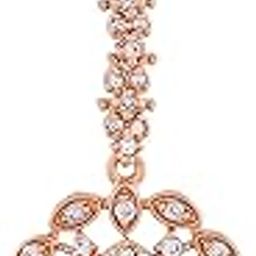 Rose Gold Plated CZ Fascinating Maang Tikka with Emerald Crystals for Girls and Women's-image-28
