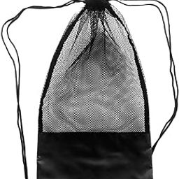 UJEAVETTE Mesh DrawDhaga Bag for Snorkeling Scuba Diving Fins Goggles Mask Black-image-2