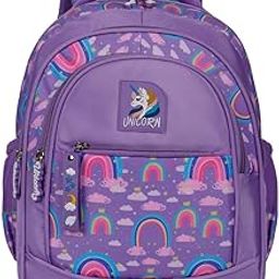 27 L Unicorn Printed PU School Backpack for Kids | Specially School Bag for Girls | 6 to 9 Years (16 Inch | Medium | Lavender)-image-63