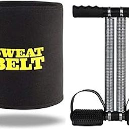 Effingo Sweat Slimming Belt with Other Fitness Equipment Waist Trimmer Fat Burner Belly Tummy Body Slimming Belt for Men & Women (Free Size)-image-1