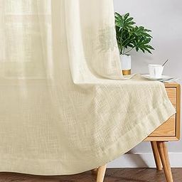 Story@Home Door Cotton Curtains 7 Feet Long Set of 2 | Solid Printed | Semi Transparent Curtain | Net Curtains | Curtain for Living Room | (118 x 215 cm, Beige) | Perfect for Home Decors-25