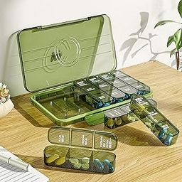Sangpri Weekly Pill Organizer 7 Day, 3 Times a Day | Portable Travel Pill Box with Large Compartments | Moisture-Proof Medicine Case for Vitamins, Pills & Medication-31