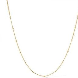 18K Gold Plated Waterproof Dotted Chain Necklace | Long Lasting Stainless Steel, Anti Tarnish Minimalist Gift Jewelry for Women and Girls-image-71