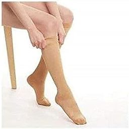 Digital Shoppy Unisex Medical Compression Socks Pressure Varicose Veins Leg Relief Pain Knee High Stockings Socks 1Pair (Skin; Small/Medium)-image-11