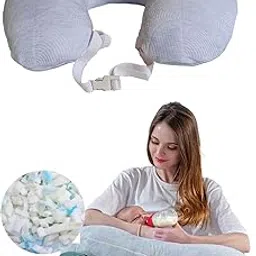 The White Willow Feeding Pillow for New Born Baby-Nursing Pillow for Breastfeeding-Breast Feeding Pillow for New Born-Feeding Pillow for Mother with Removable Cover-Blue-picture-9