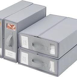 Whixant Bed Sheet Organizers and Storage, 1 Pc Sheet Set Organizer for Linen Closet, Foldable Bedding Container for all Size Sheets, Clothes and Blankets - Gray-24