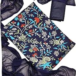 Women's Cotton Blend Floral Print Unstitched Salwar Suit Dress Material with Dupatta-picture-10
