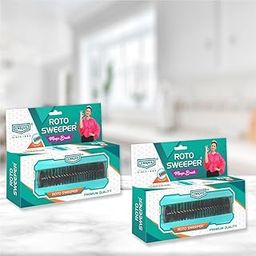 UNIQUE Roto Magic Crumb Sweeper Carpet Cleaning Brush for Home dust, Sofa, bedsheet, car Seats with Single Soft Nylon Roller Virgin Plastic Body (Pack of 2)-image-93