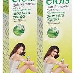 Elois Hair Removal Cream For Women Bikini Area - With Natural Extracts Painless For Sensitive Skin - Suitable for Legs Underarms Bikini Line Arms - Pack Of 2 (Aloe vera Extract, 100 Gram)-image-89