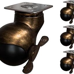 Elevate Your Furniture: Brass Casters with Rubber Wheels (1-5/8" Stem) - Set of 4 | Vintage-Inspired Rollers for Chairs, Sofa, Dresser on Hardwood Floors-image-113