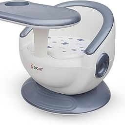 GOCART WITH G LOGO 4 Leg Baby Dining Chair With Detachable Tray And Pu Soft Cushion For 1-2 Year Kids And Toddler (Design-2) - White-image-50