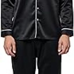 Men's Black Silk Nightwear Pajama Set – Full Sleeve, Soft & Comfortable Luxury Sleepwear for Everyday Use-image-91