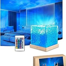 HUMAIZAR 3D Ocean Wave Night Light Projector for Kids Bedroom, Romantic Water Wave Effect, 16 Colors Gradual Rotating Night Lamp LED Projection Led Lamp Valentine Gifts Home Decor (USB Controlled)-image-92