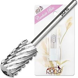 PANA Smooth Top Large Barrel 3/32" Shank Size - (Silver, 3X Coarse Grit) - Fast remove Acrylic or Hard Gel Nail Drill Bit for Manicure Pedicure Salon Professional or Beginner-image-66